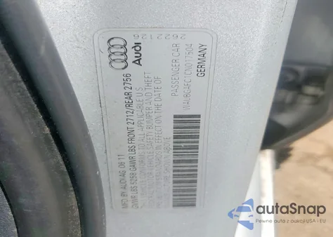 2012 Audi A6 from USA, damaged, VIN WAUBGAFC1CN017504